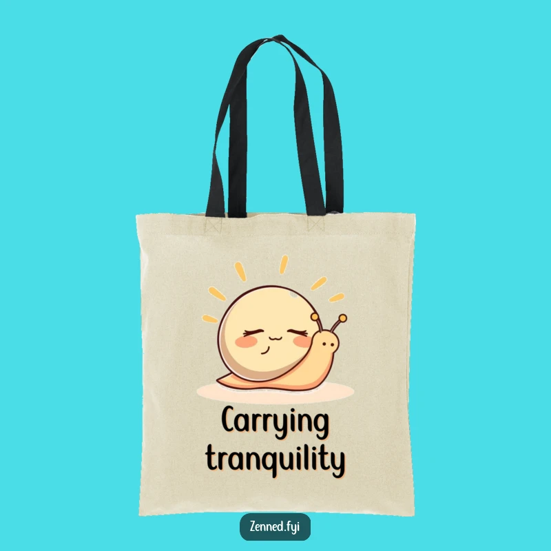Funny Snail Calm Tote Bag: Peaceful Slow-Paced Zen Carryall Gift
