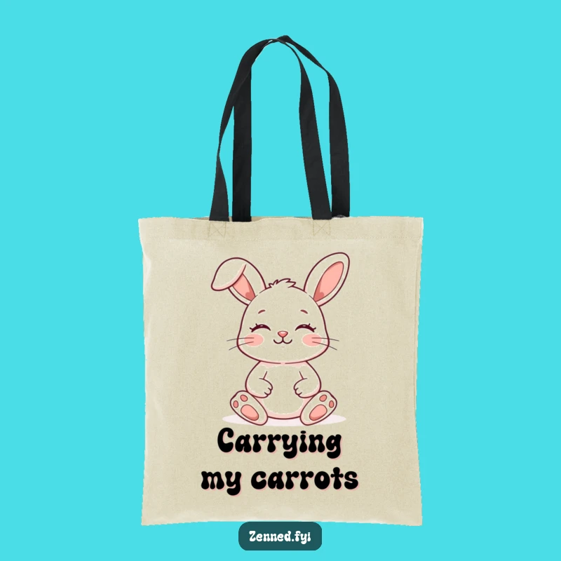 Funny Zen Bunny Tote Bag: Meditating Rabbit Bag, Durable and Charming Gift for Bunny Fans
