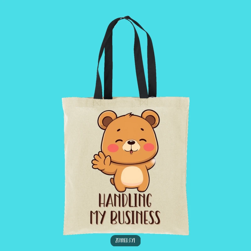 Funny Bear Tote Bag, Focused Carryall, Chic Humorous Gift